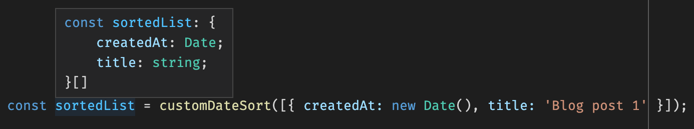 All items's inferred properties are assigned to T, providing a great type inference.